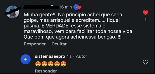 Comentário de professora no Instagram sobre o AEE Pro